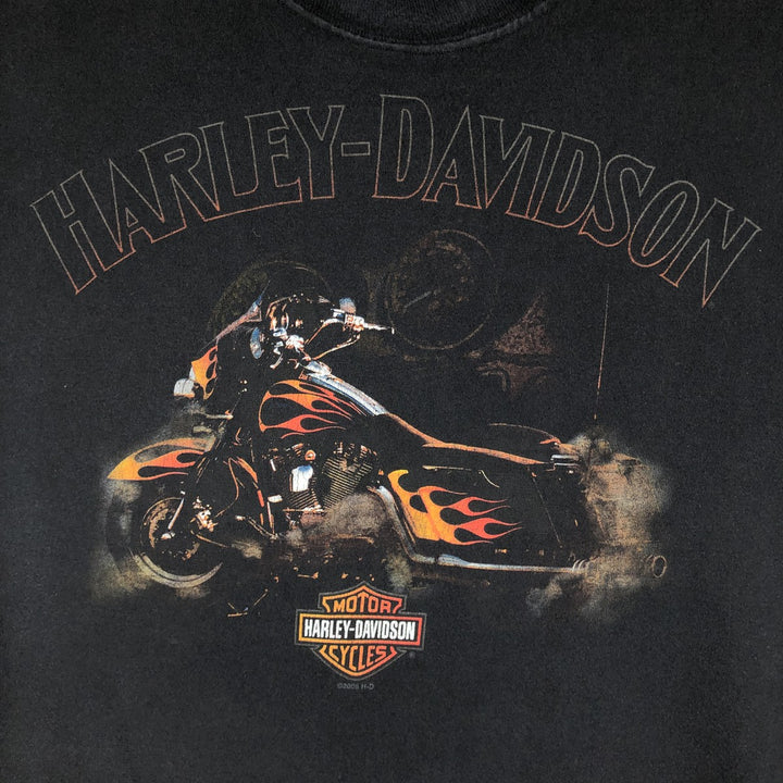 00'S Harley-Davidson Motorcycle Bike T-shirt Made in USA Men's M size cotton black type Vintage Second Hand