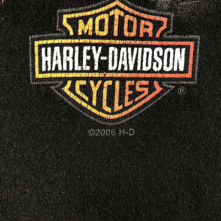 00'S Harley-Davidson Motorcycle Bike T-shirt Made in USA Men's M size cotton black type Vintage Second Hand