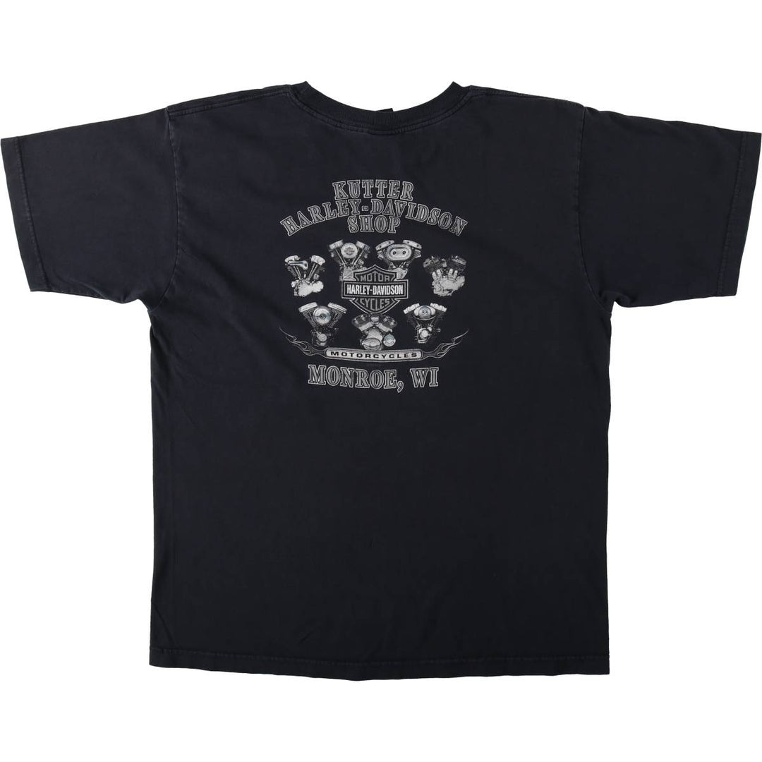 Harley-Davidson Motorcycle Bike T-shirt, Men's XL size unclear black type Vintage Second Hand