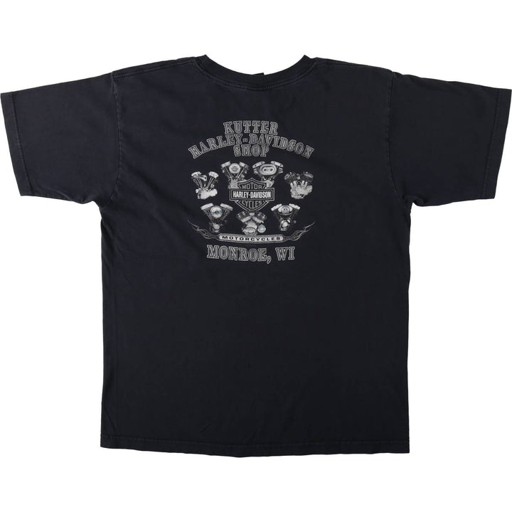 Harley-Davidson Motorcycle Bike T-shirt, Men's XL size unclear black type Vintage Second Hand