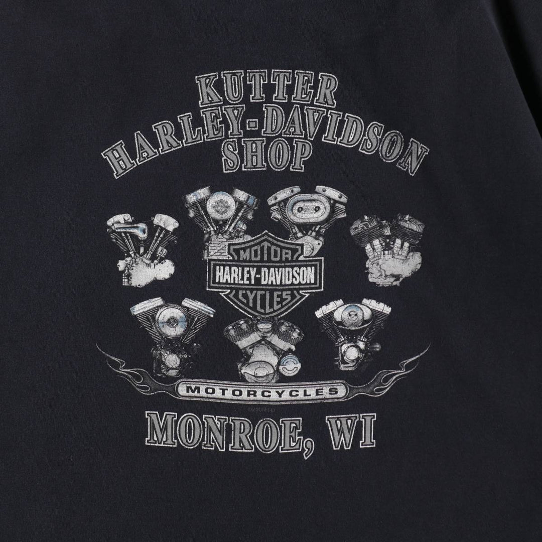 Harley-Davidson Motorcycle Bike T-shirt, Men's XL size unclear black type Vintage Second Hand