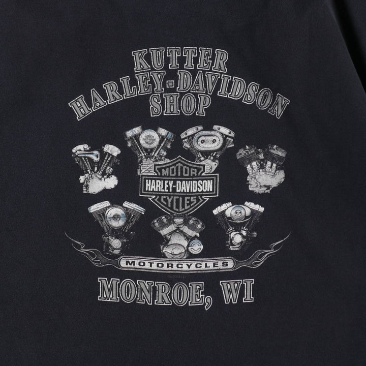 Harley-Davidson Motorcycle Bike T-shirt, Men's XL size unclear black type Vintage Second Hand