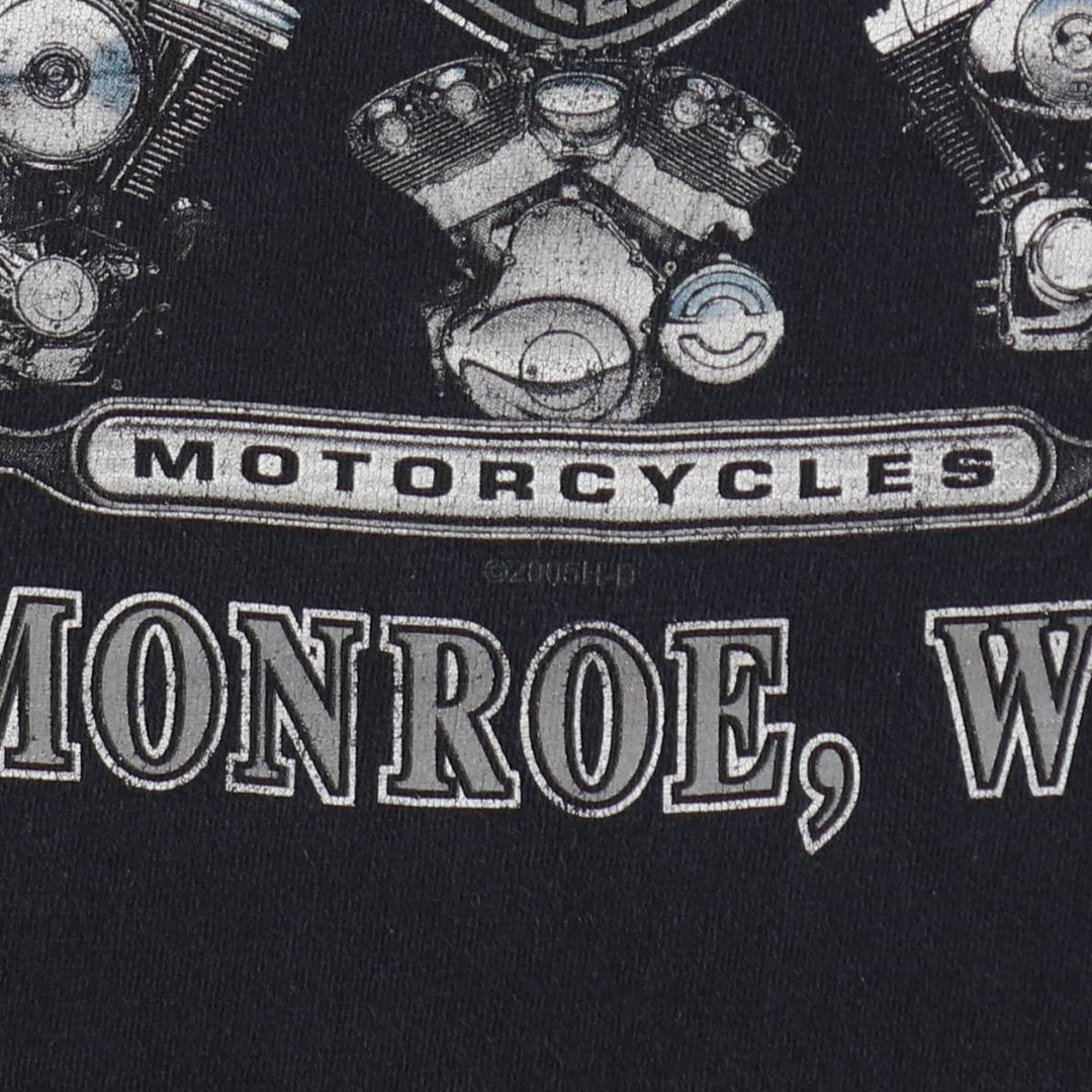 Harley-Davidson Motorcycle Bike T-shirt, Men's XL size unclear black type Vintage Second Hand