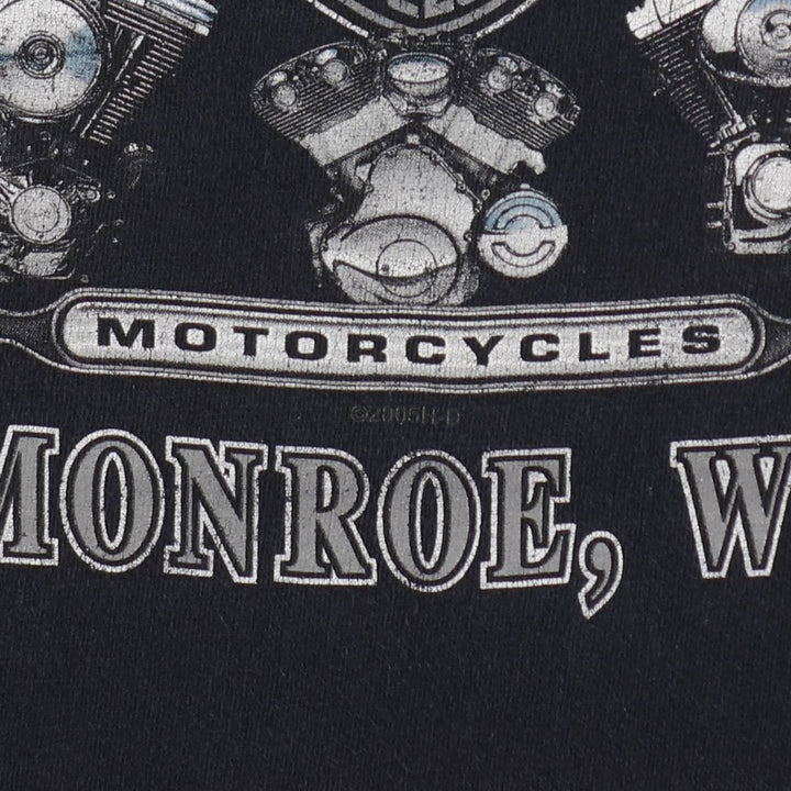Harley-Davidson Motorcycle Bike T-shirt, Men's XL size unclear black type Vintage Second Hand
