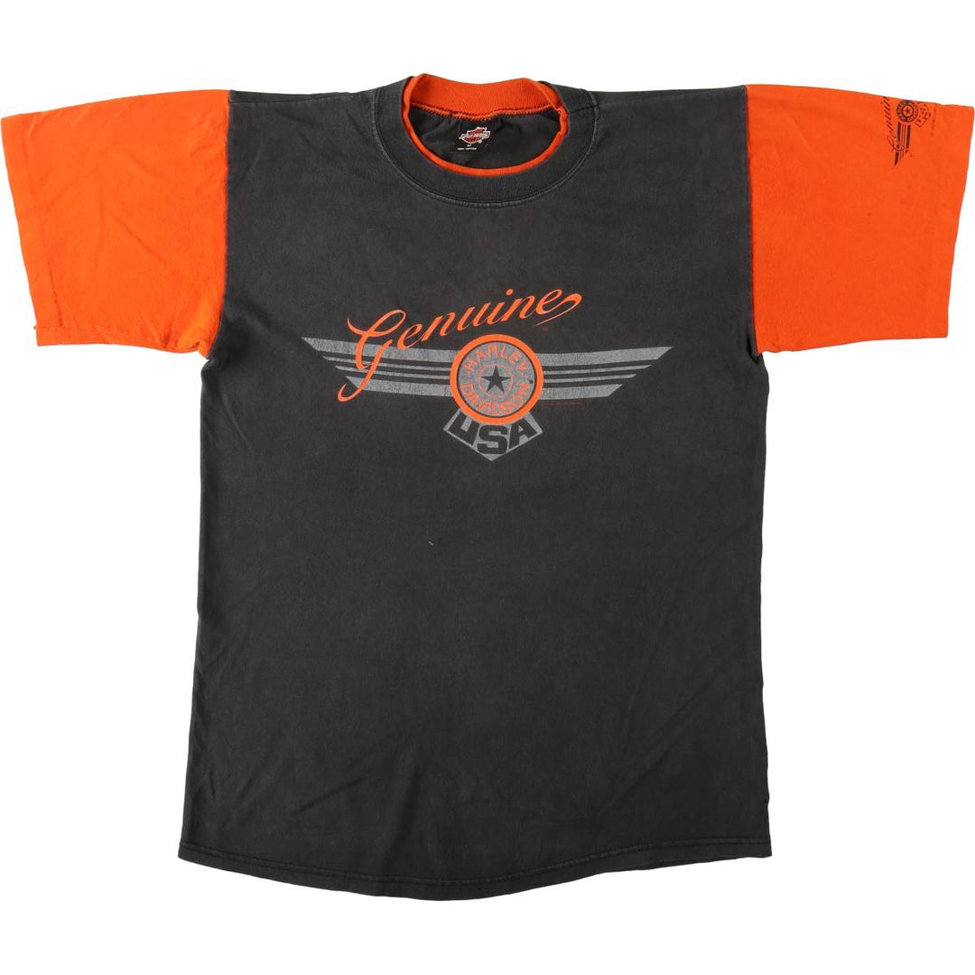 Harley-Davidson Motorcycle Bike T-shirt Made in USA Men's M size cotton Charcoal Vintage Second Hand