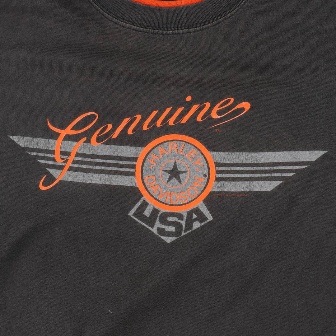 Harley-Davidson Motorcycle Bike T-shirt Made in USA Men's M size cotton Charcoal Vintage Second Hand