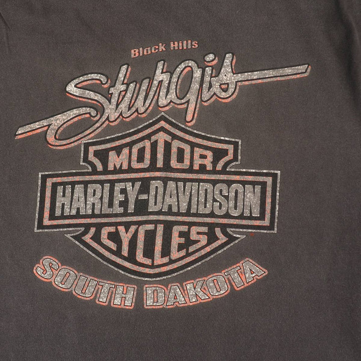 90'S Harley Davidson Eagle Pattern Motorcycle Bike T-shirt Made in USA Men's L size Vintage cotton Charcoal Vintage Second Hand