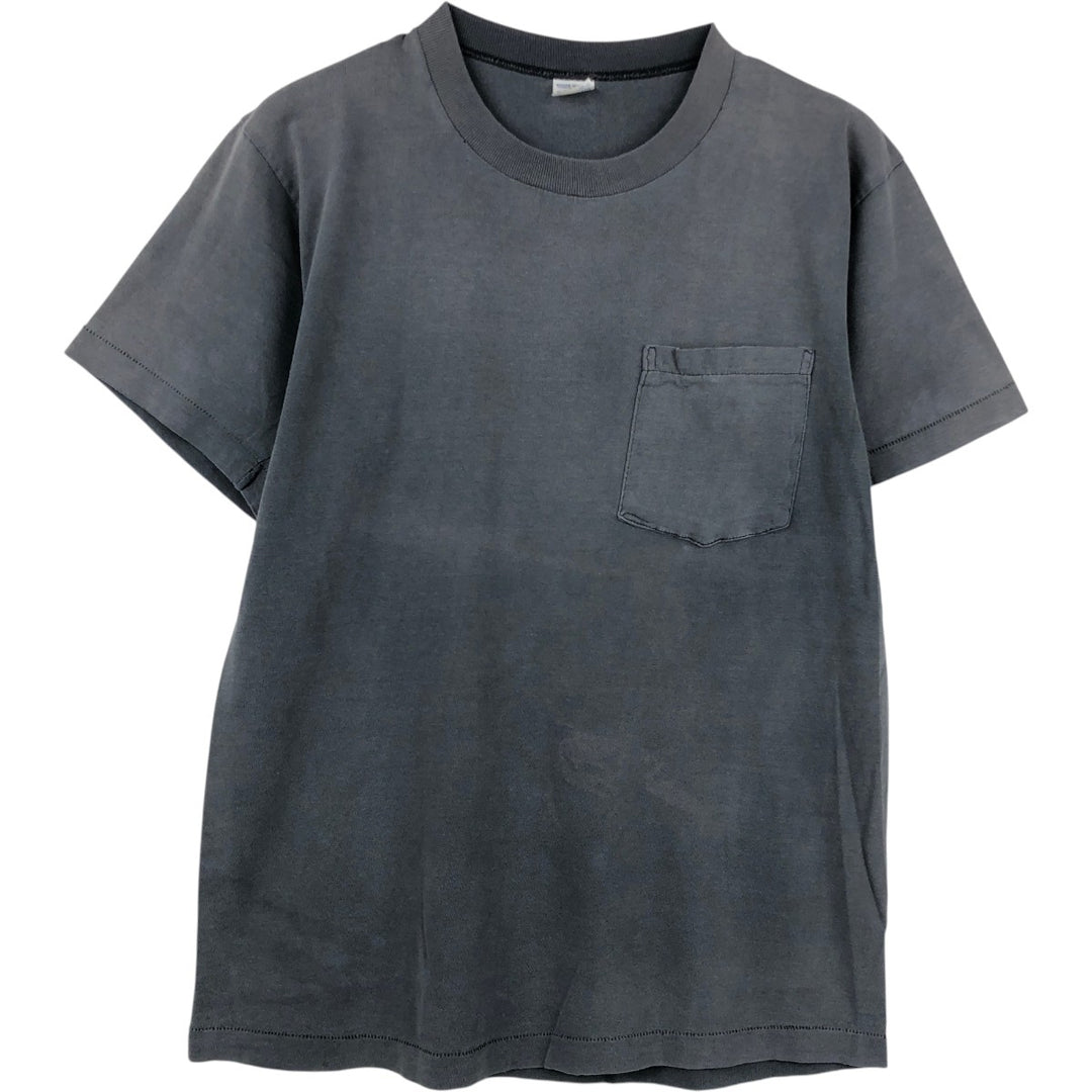 1970'S JCPenney Plain T-Shirt, Men's Size M (Equivalent), Vintage cotton Charcoal Vintage Second Hand