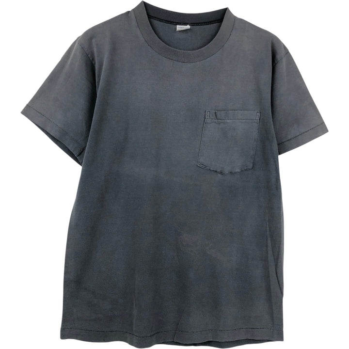 1970'S JCPenney Plain T-Shirt, Men's Size M (Equivalent), Vintage cotton Charcoal Vintage Second Hand