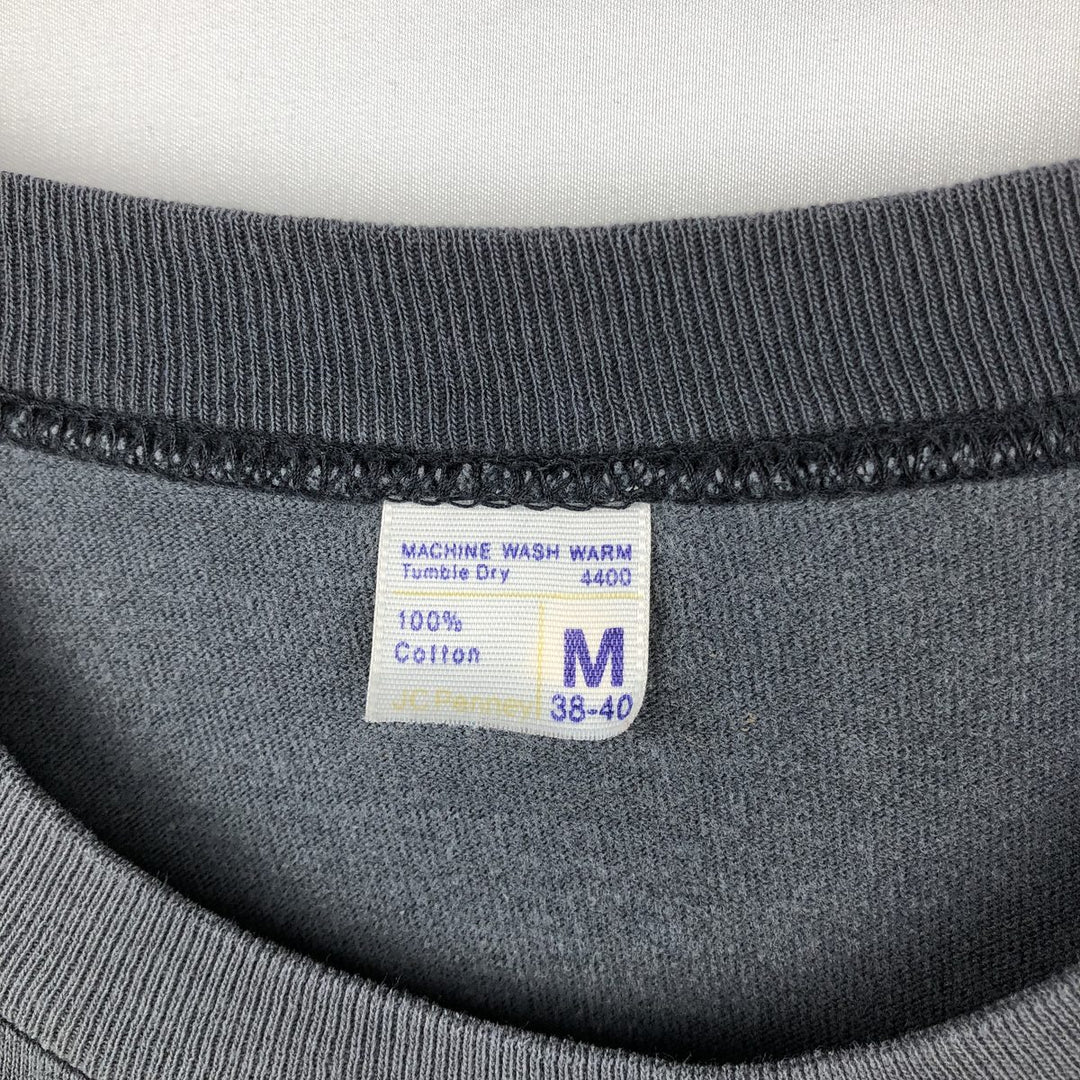 1970'S JCPenney Plain T-Shirt, Men's Size M (Equivalent), Vintage cotton Charcoal Vintage Second Hand