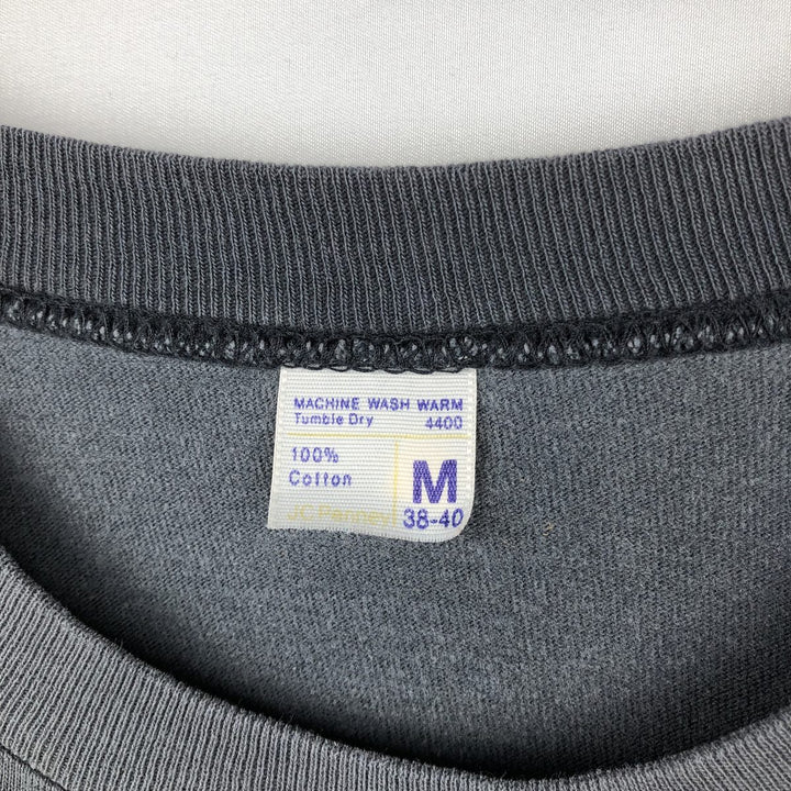 1970'S JCPenney Plain T-Shirt, Men's Size M (Equivalent), Vintage cotton Charcoal Vintage Second Hand