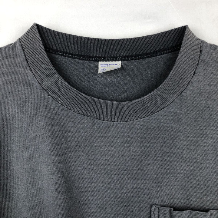1970'S JCPenney Plain T-Shirt, Men's Size M (Equivalent), Vintage cotton Charcoal Vintage Second Hand