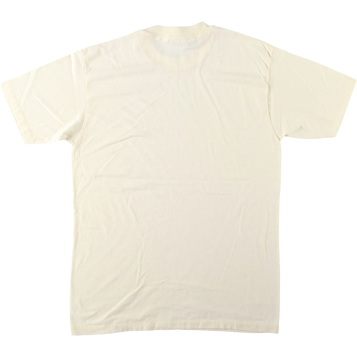 90'S Hanes plain t-shirt, made in USA, men's size L equivalent, vintage. cotton unbleached Vintage Second Hand