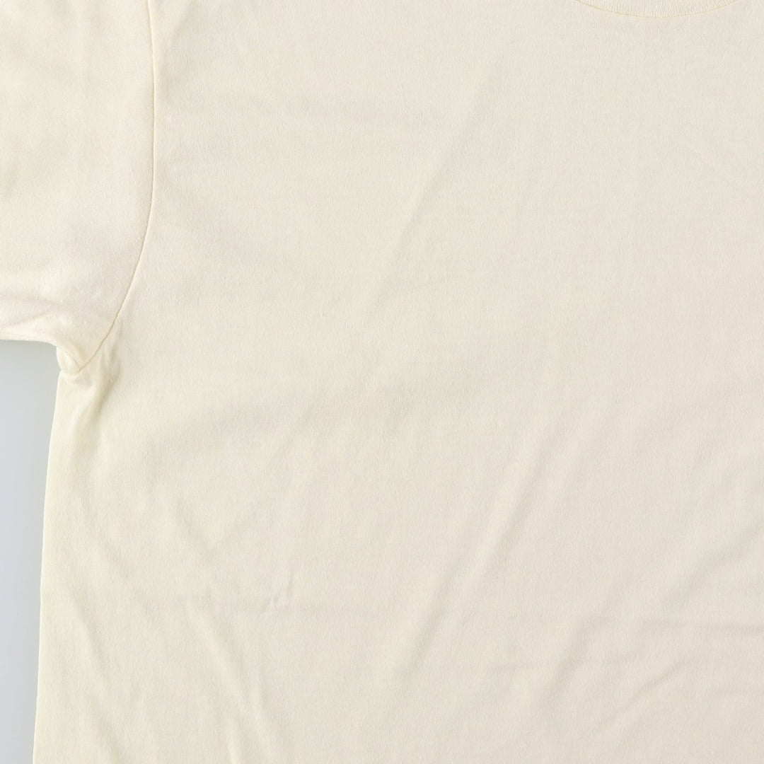 90'S Hanes plain t-shirt, made in USA, men's size L equivalent, vintage. cotton unbleached Vintage Second Hand