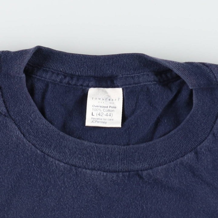 90'S Town Craft Plain Pocket T-Shirt, Made in USA, Men's Size L (Equivalent), Vintage cotton navy blue type Vintage Second Hand