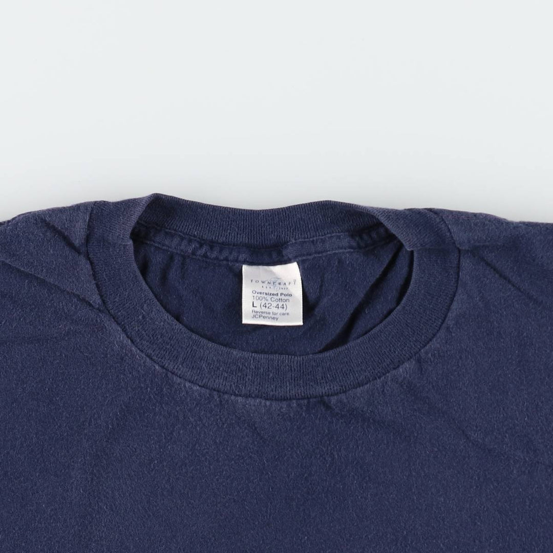 90'S Town Craft Plain Pocket T-Shirt, Made in USA, Men's Size L (Equivalent), Vintage cotton navy blue type Vintage Second Hand