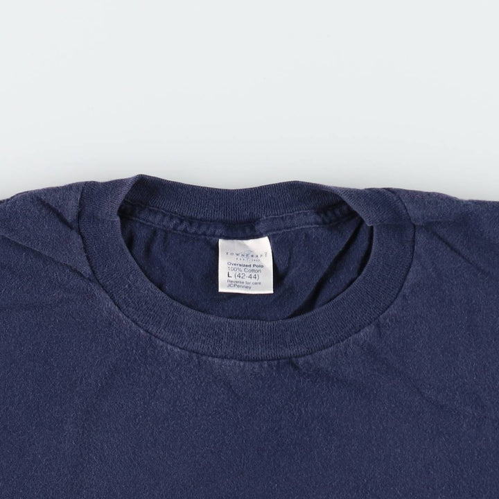90'S Town Craft Plain Pocket T-Shirt, Made in USA, Men's Size L (Equivalent), Vintage cotton navy blue type Vintage Second Hand
