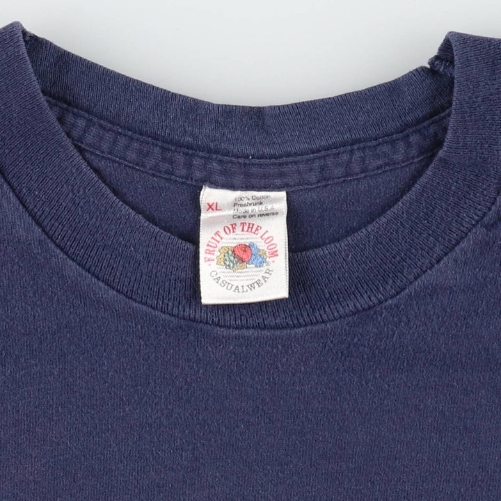 90'S Fruit of the Loom plain T-shirt, made in the USA, men's XL size, vintage cotton navy blue type Vintage Second Hand