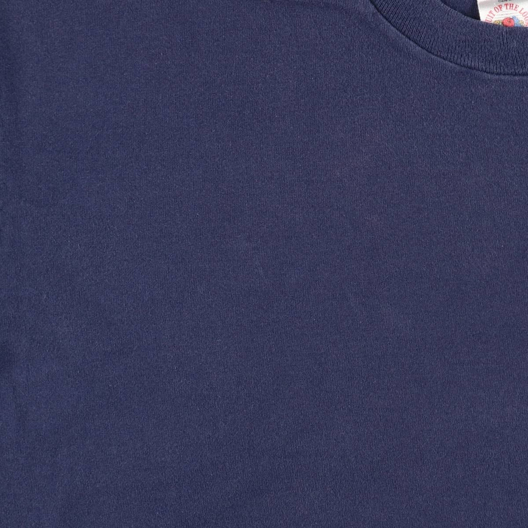 90'S Fruit of the Loom plain T-shirt, made in the USA, men's XL size, vintage cotton navy blue type Vintage Second Hand