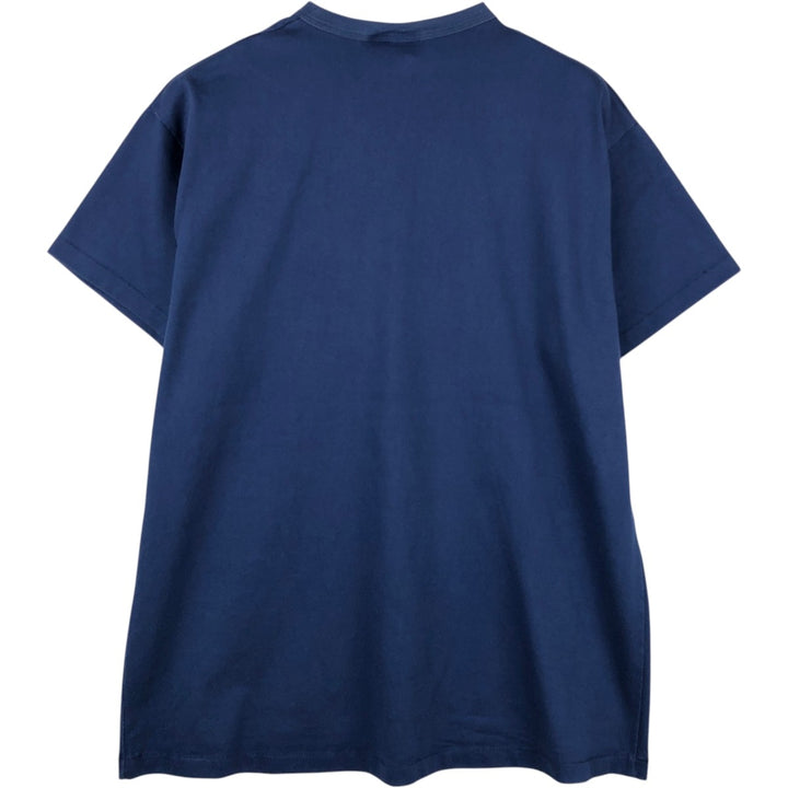 80'S Russell Plain T-Shirt, Made in USA, Men's XL equivalent, Vintage cotton navy blue type Vintage Second Hand