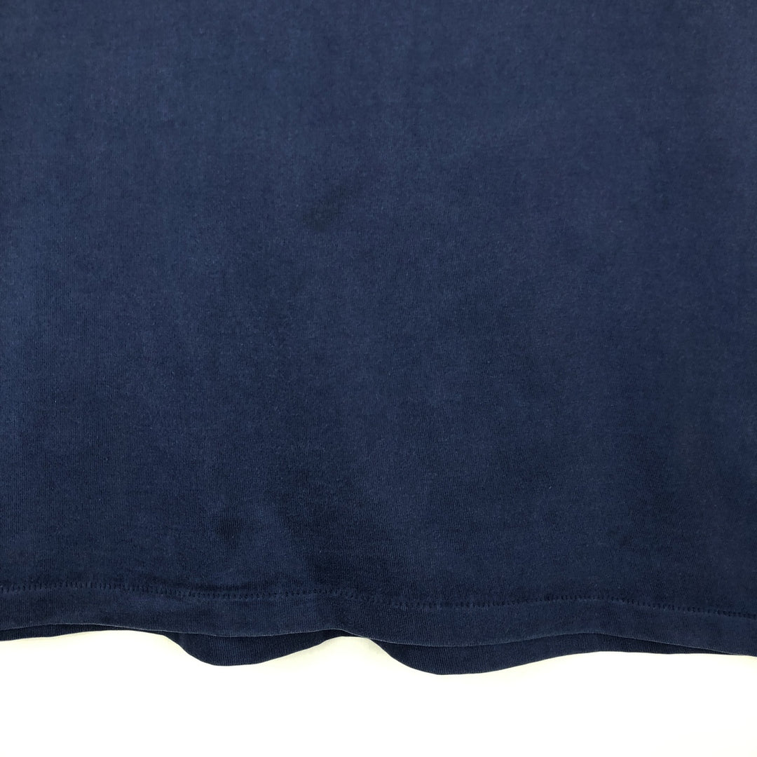 80'S Russell Plain T-Shirt, Made in USA, Men's XL equivalent, Vintage cotton navy blue type Vintage Second Hand