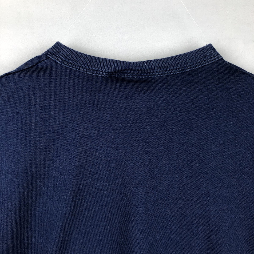 80'S Russell Plain T-Shirt, Made in USA, Men's XL equivalent, Vintage cotton navy blue type Vintage Second Hand