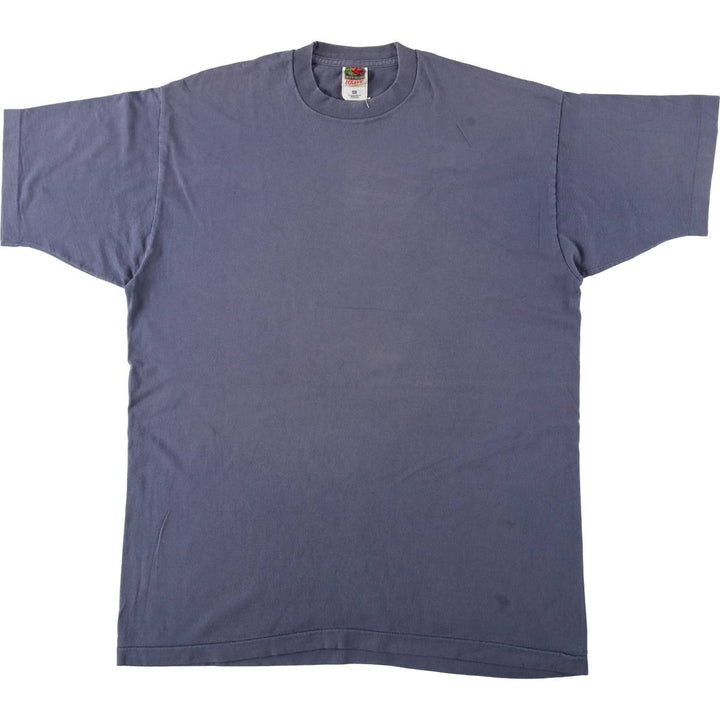 90'S Fruit of the Loom Plain T-Shirt Made in USA Men's XXL Vintage cotton Navy blue Vintage Second Hand