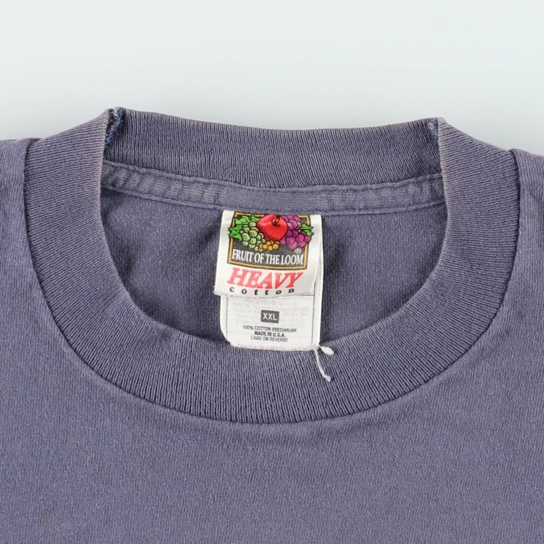 90'S Fruit of the Loom Plain T-Shirt Made in USA Men's XXL Vintage cotton Navy blue Vintage Second Hand