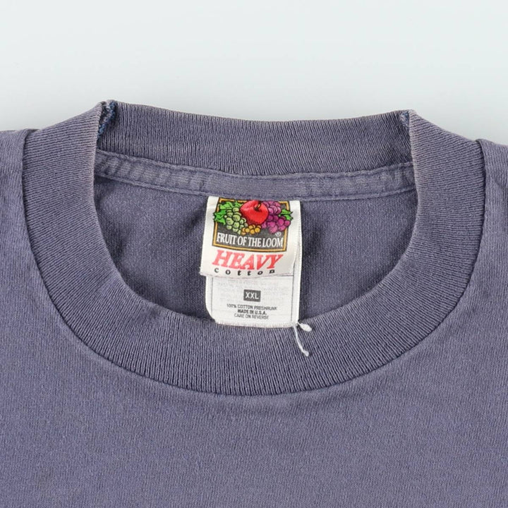 90'S Fruit of the Loom Plain T-Shirt Made in USA Men's XXL Vintage cotton Navy blue Vintage Second Hand