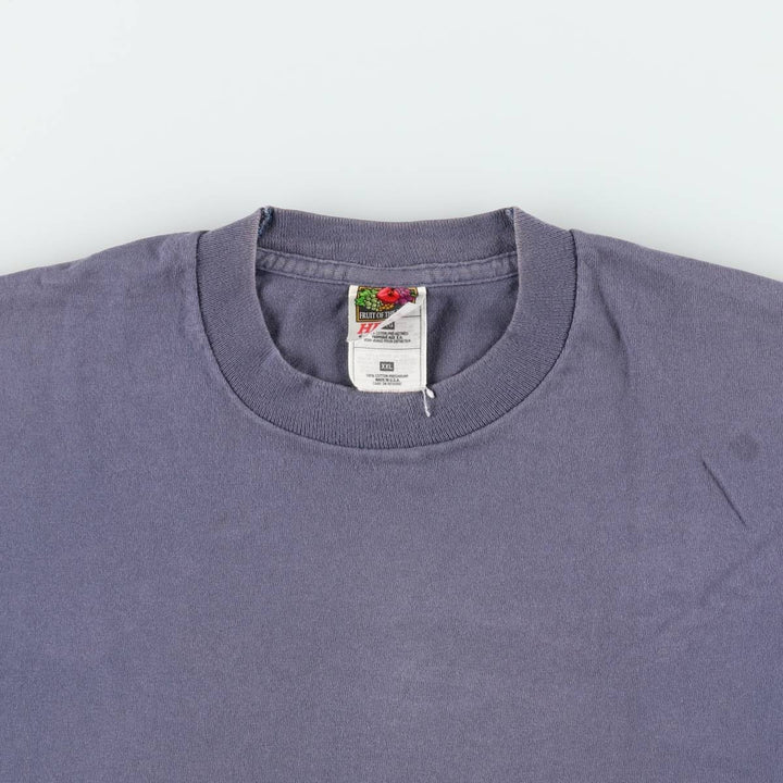 90'S Fruit of the Loom Plain T-Shirt Made in USA Men's XXL Vintage cotton Navy blue Vintage Second Hand
