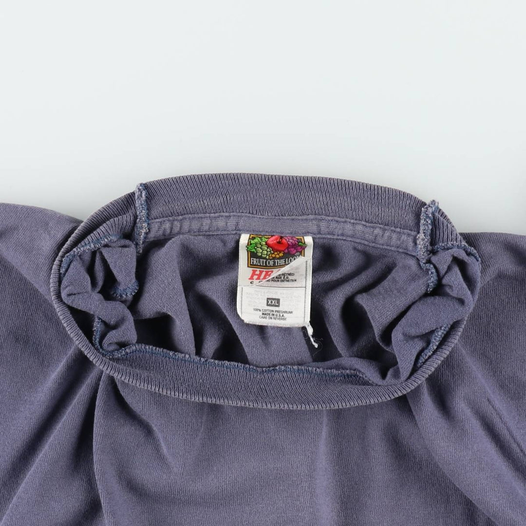 90'S Fruit of the Loom Plain T-Shirt Made in USA Men's XXL Vintage cotton Navy blue Vintage Second Hand