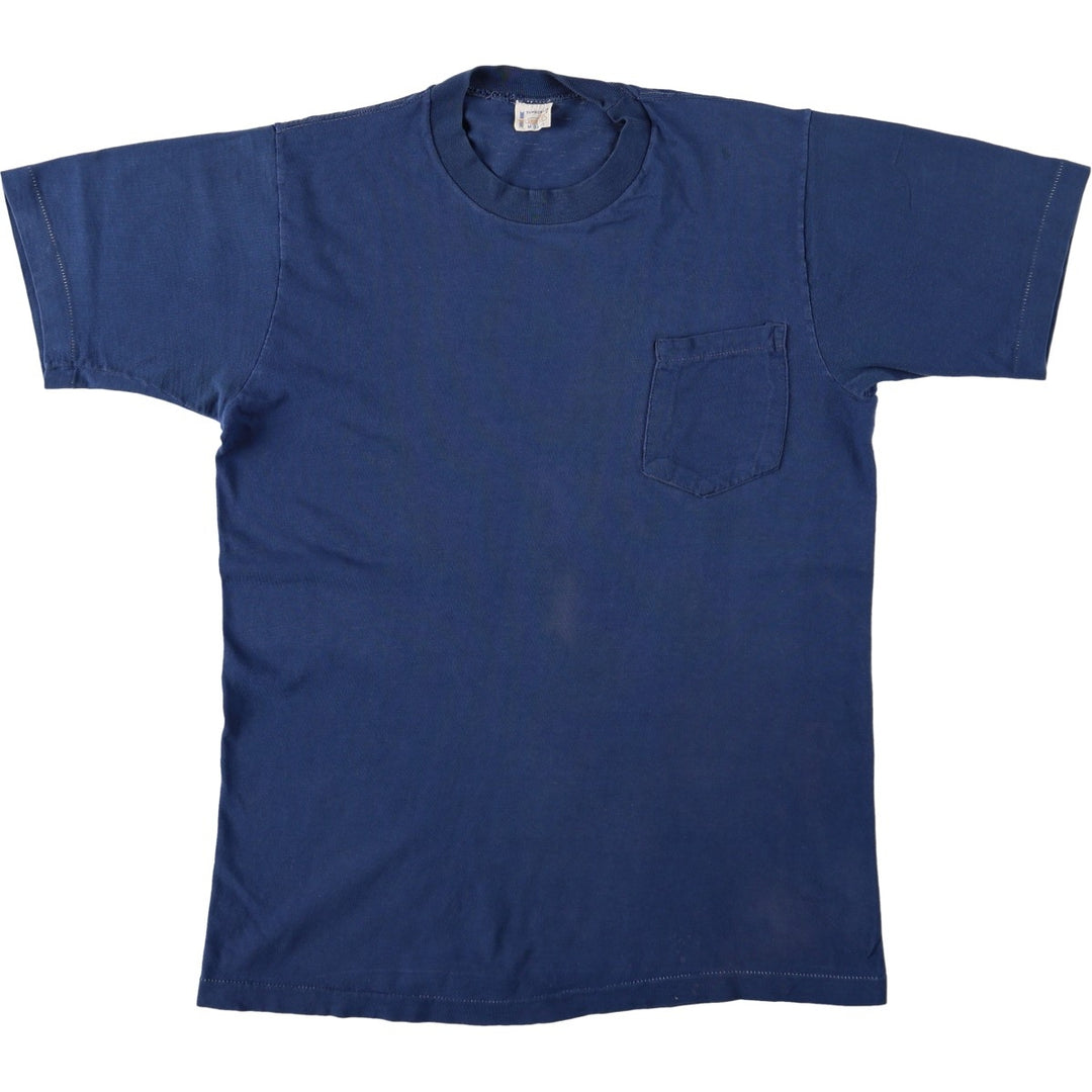 1970'S Town Craft Plain Pocket T-Shirt, Men's Size M (Equivalent), Vintage unclear navy blue type Vintage Second Hand