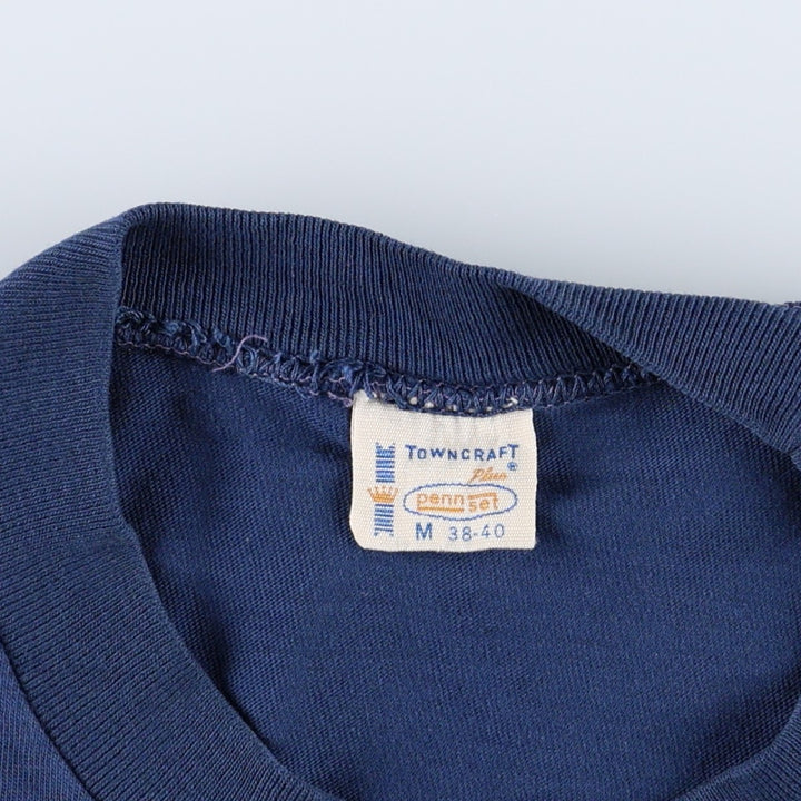 1970'S Town Craft Plain Pocket T-Shirt, Men's Size M (Equivalent), Vintage unclear navy blue type Vintage Second Hand