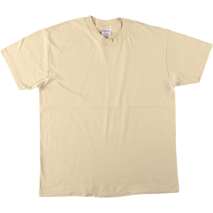 Vintage 90'S Hanes BEEFY-T plain T-shirt, Made in USA, Men's XL cotton Beige type Vintage Second Hand