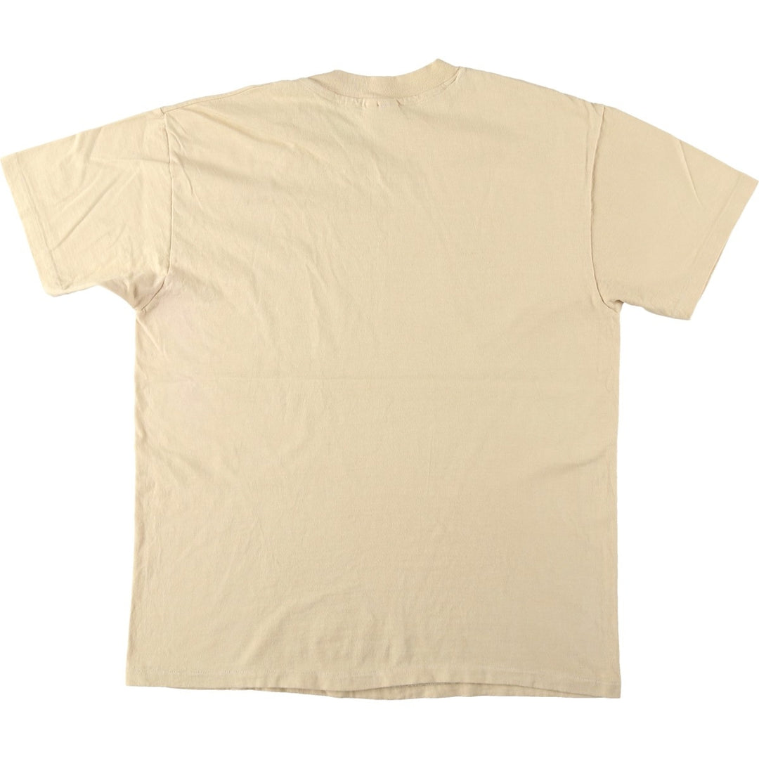 Vintage 90'S Hanes BEEFY-T plain T-shirt, Made in USA, Men's XL cotton Beige type Vintage Second Hand