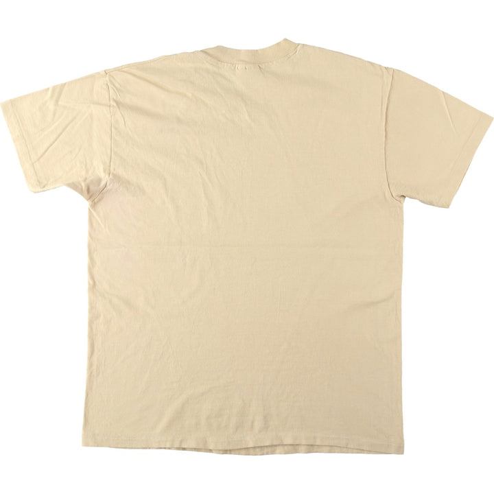 Vintage 90'S Hanes BEEFY-T plain T-shirt, Made in USA, Men's XL cotton Beige type Vintage Second Hand
