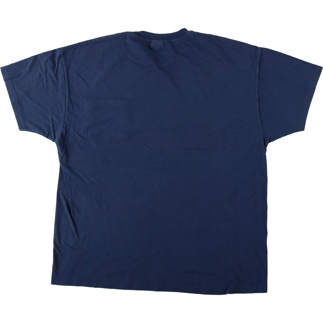 90'S Hanes plain pocket t-shirt, men's size XL equivalent, vintage. cotton navy blue type Vintage Second Hand
