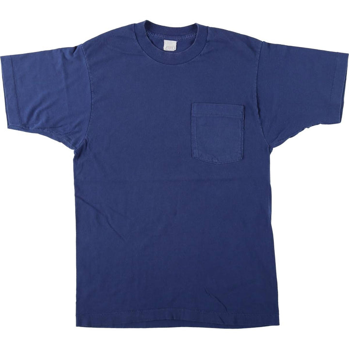 80s-90'S BVD Plain Pocket T-Shirt, Men's Size L (Equivalent), Vintage cotton Navy blue Vintage Second Hand