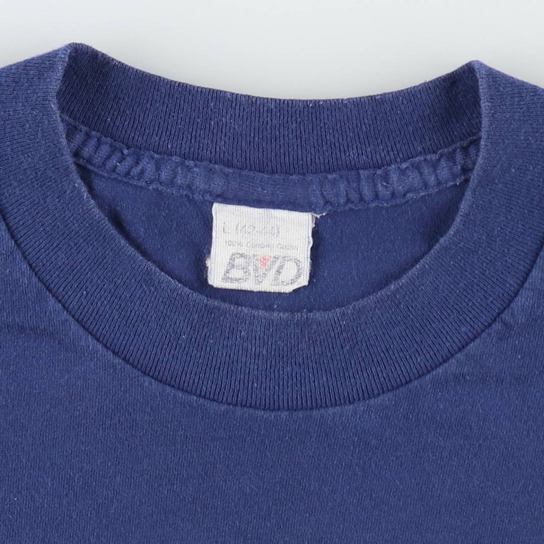 80s-90'S BVD Plain Pocket T-Shirt, Men's Size L (Equivalent), Vintage cotton Navy blue Vintage Second Hand