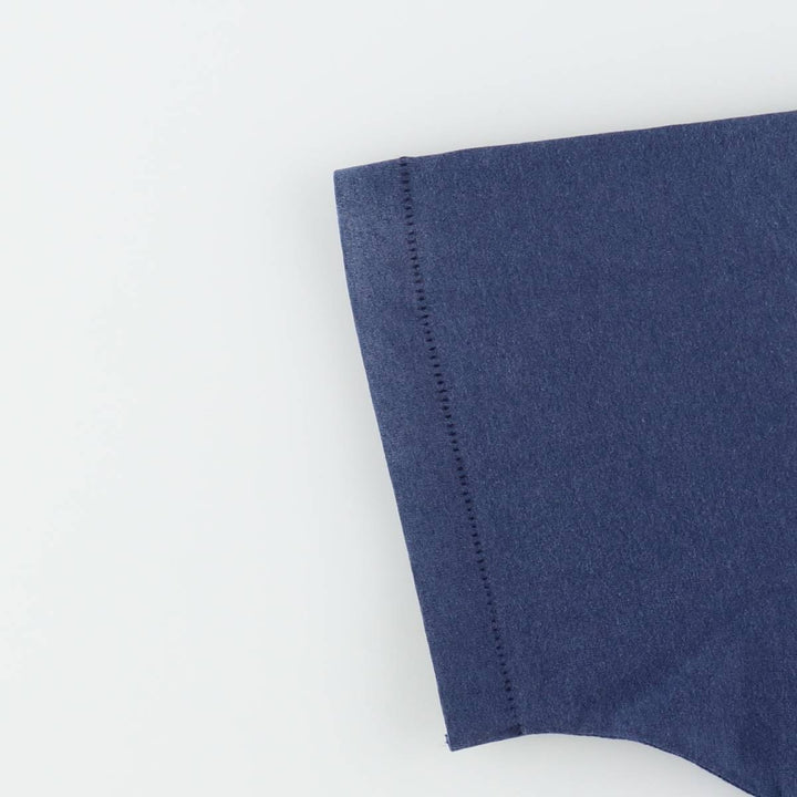 1980'S Hanes Fifty-Fifty Blue Tag Plain T-Shirt, Made in USA, Men's Size L (Equivalent), Vintage cotton navy blue type Vintage Second Hand