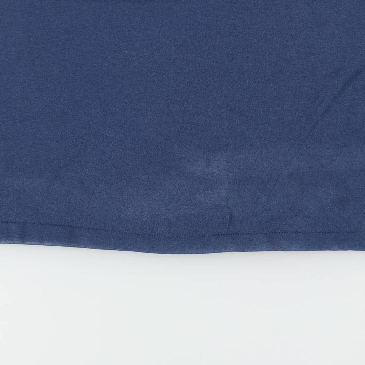 1980'S Hanes Fifty-Fifty Blue Tag Plain T-Shirt, Made in USA, Men's Size L (Equivalent), Vintage cotton navy blue type Vintage Second Hand