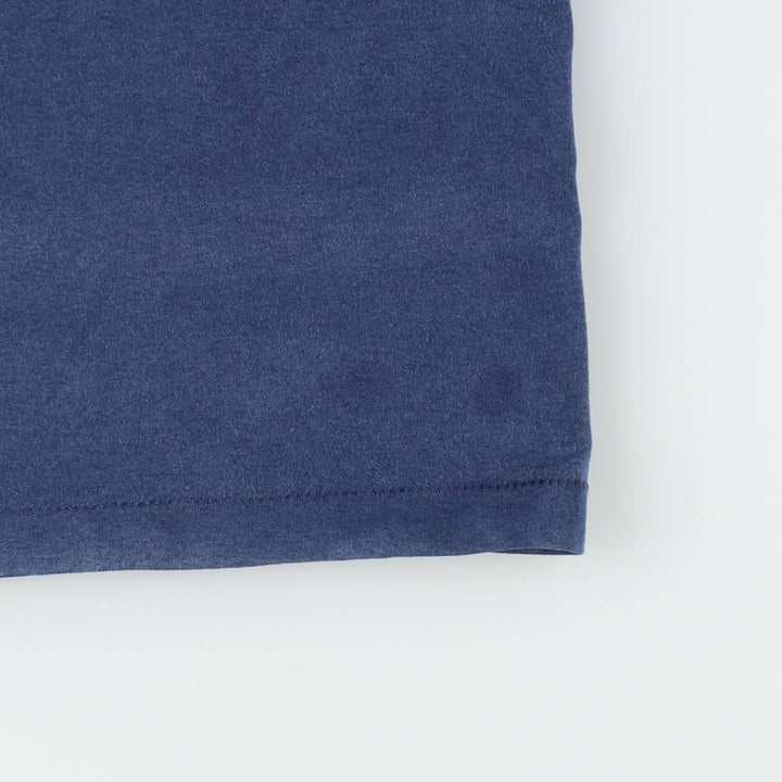 1980'S Hanes Fifty-Fifty Blue Tag Plain T-Shirt, Made in USA, Men's Size L (Equivalent), Vintage cotton navy blue type Vintage Second Hand