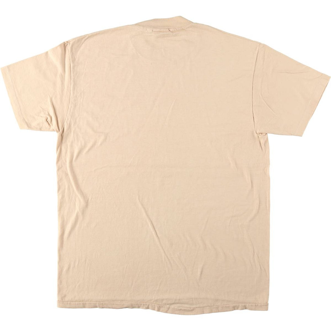 80'S Hanes BEEFY-T Orange Tag Plain T-Shirt Made in USA Men's XL Equivalent Vintage cotton Beige type Vintage Second Hand