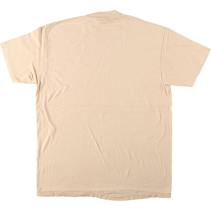 80'S Hanes BEEFY-T Orange Tag Plain T-Shirt Made in USA Men's XL Equivalent Vintage cotton Beige type Vintage Second Hand