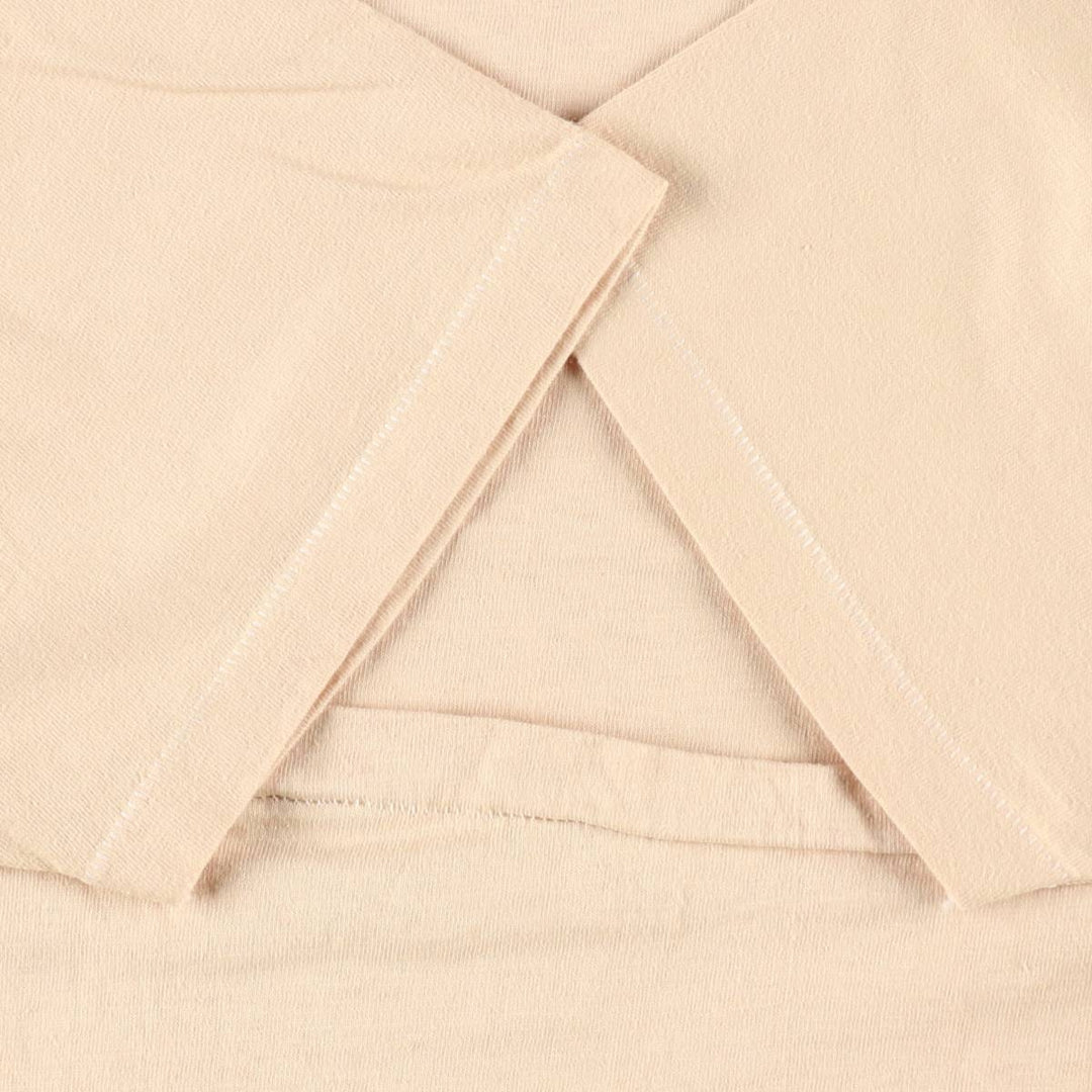 80'S Hanes BEEFY-T Orange Tag Plain T-Shirt Made in USA Men's XL Equivalent Vintage cotton Beige type Vintage Second Hand