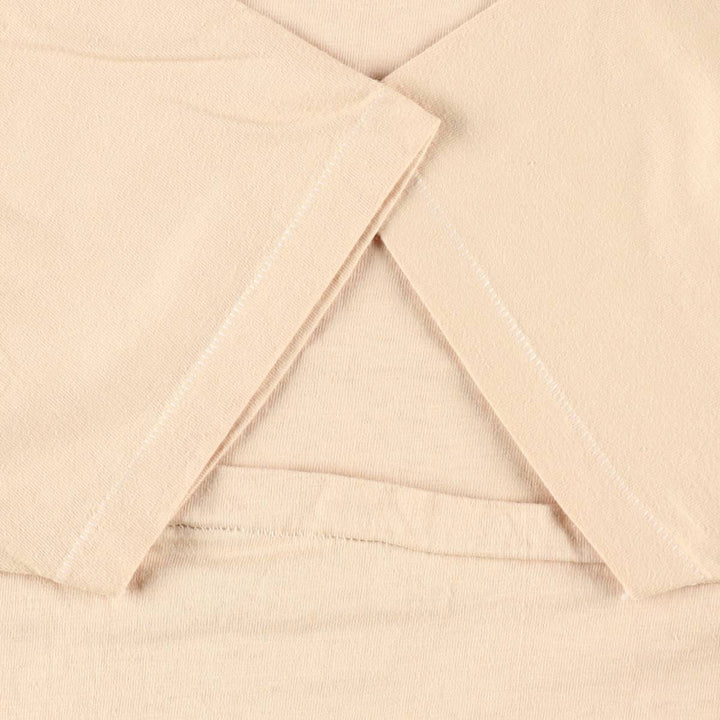 80'S Hanes BEEFY-T Orange Tag Plain T-Shirt Made in USA Men's XL Equivalent Vintage cotton Beige type Vintage Second Hand