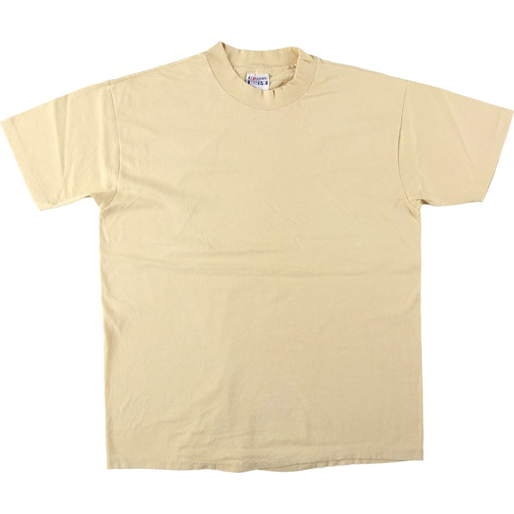 Vintage 90'S Hanes BEEFY-T plain T-shirt, Made in USA, Men's XL cotton Beige type Vintage Second Hand
