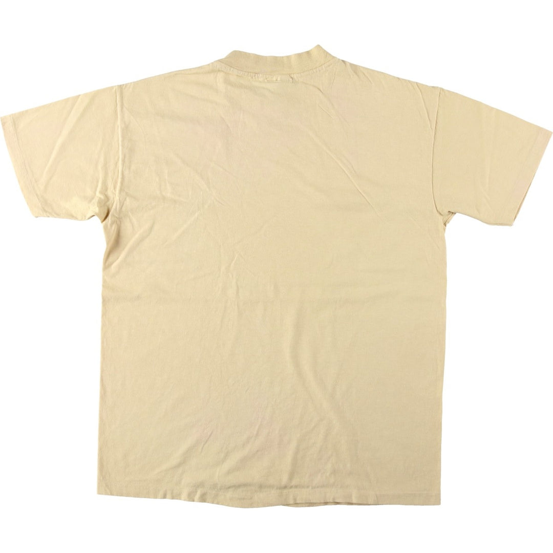 Vintage 90'S Hanes BEEFY-T plain T-shirt, Made in USA, Men's XL cotton Beige type Vintage Second Hand