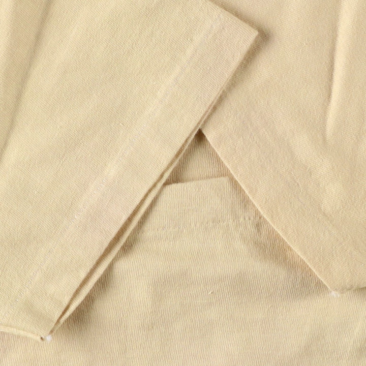 Vintage 90'S Hanes BEEFY-T plain T-shirt, Made in USA, Men's XL cotton Beige type Vintage Second Hand