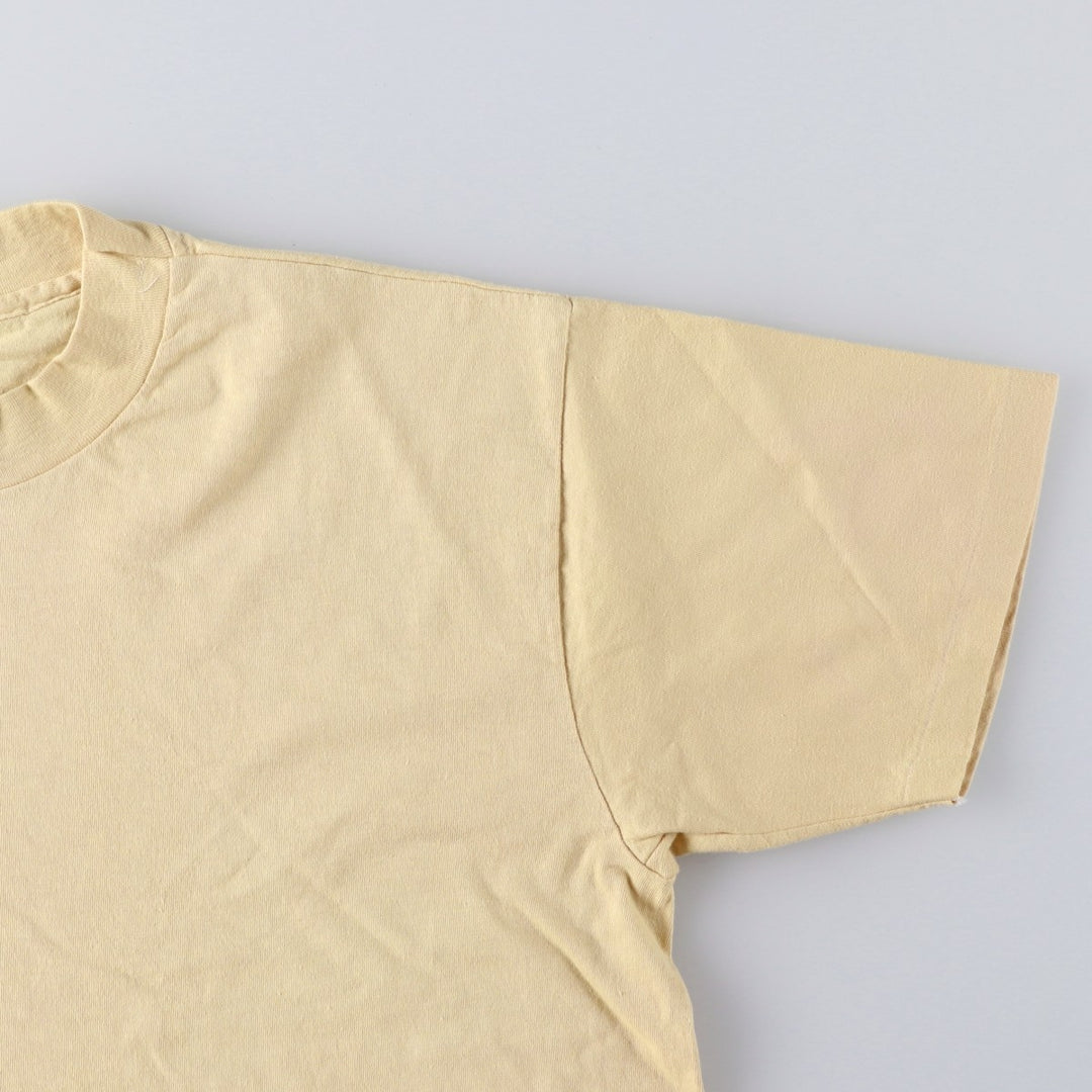 Vintage 90'S Hanes BEEFY-T plain T-shirt, Made in USA, Men's XL cotton Beige type Vintage Second Hand